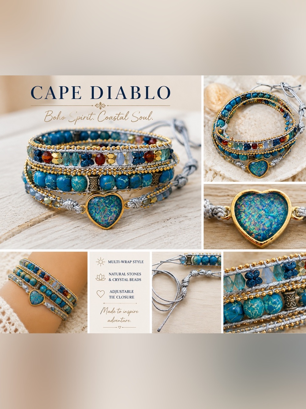 ✨ Cape Diablo Multi-Wrap Beaded Bracelet ✨